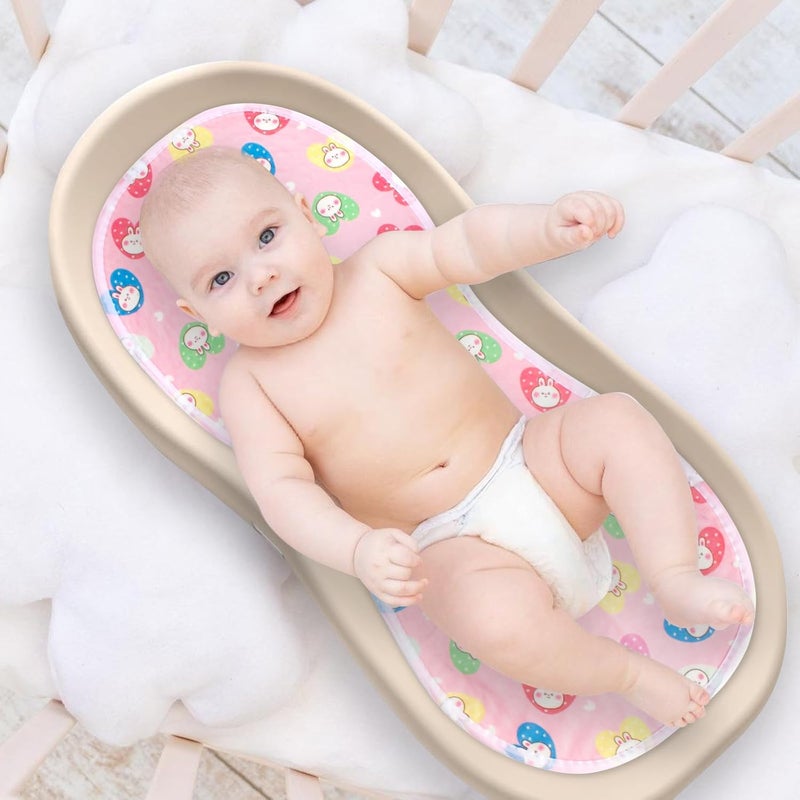 YSSPPOY 4 Packs Peanut Changing Pad Cover, 4-Layer Thickened Changing Pad Liner Waterproof Absorbent Non-Slip Reusable, Fits in Peanut Shaped Changing Pads (Pink) - Image 2